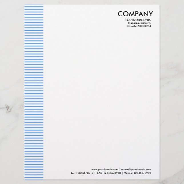 Papel Timbrado Margem Vinculada - Azul Bebê (Frente)