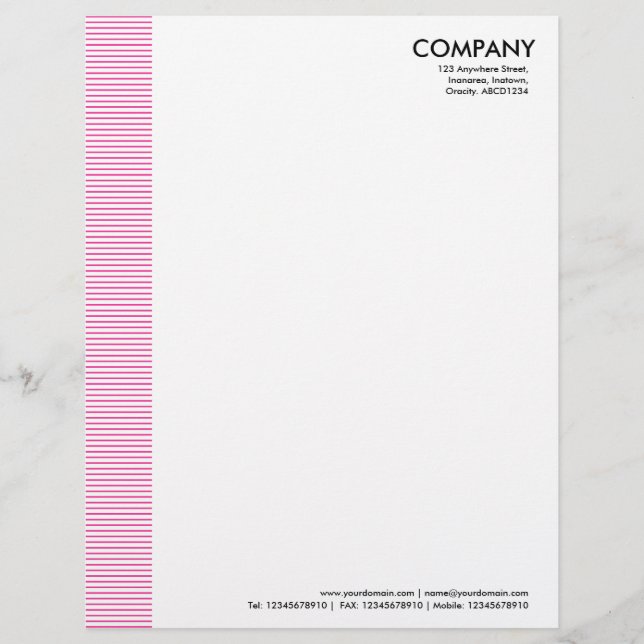 Papel Timbrado Margem Vinculada - Rosa Quente (Frente)