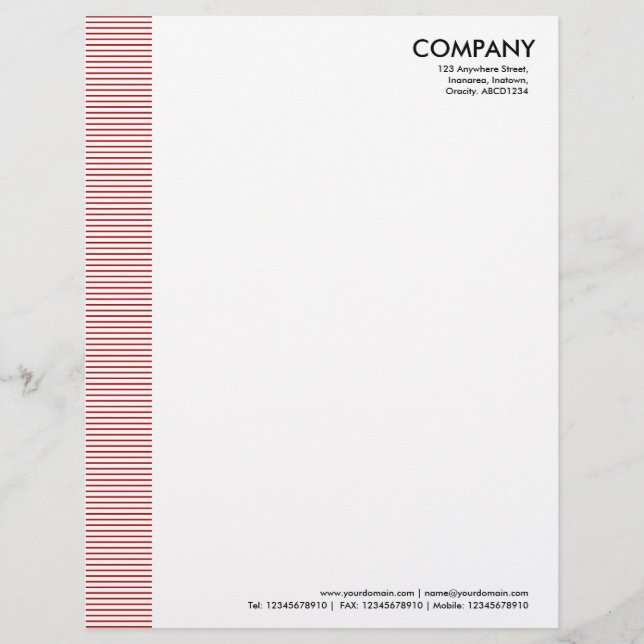 Papel Timbrado Margem Vinculada - Ruby Vermelho (Frente)