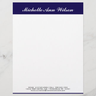 Papel Timbrado Marinho Azul Quadrado Personalizado e Letreiro Pro