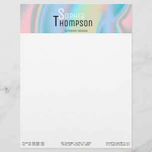 Papel Timbrado Mármore líquido holográfico moderno