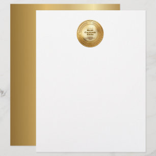 Papel Timbrado Medal Personalizado 3D Realista Folha Dourada Edit