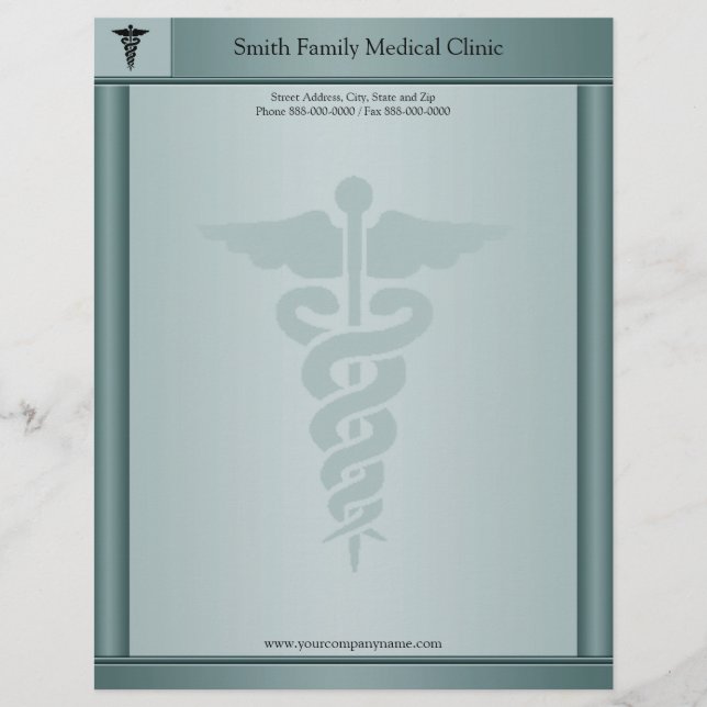 Papel Timbrado Médico Médico Letterhead (Frente)