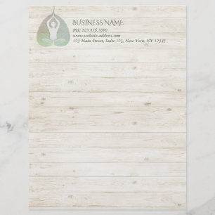 Papel Timbrado Meditação de Instrutor Yoga Studio Pose Bodhi Leaf