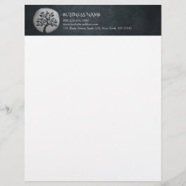 Papel Timbrado Meditação Yoga Reiki Instrutor Black Silver Tree