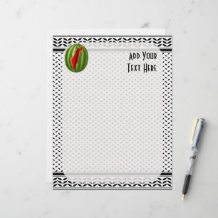 Papel Timbrado Melancia Palestina - Fatia de Mapa