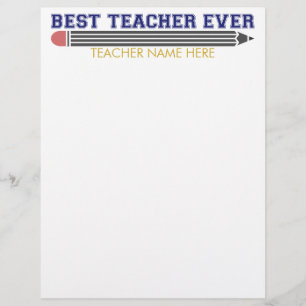 Papel Timbrado Melhor Professora Personalizada De Todos Os tempos