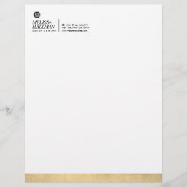 Papel Timbrado Menor Luxo Floral Designer Faux Dourado