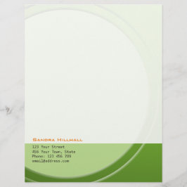 Papel Timbrado Metálico verde fresco geométrico a qualquer texto 