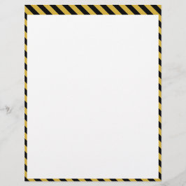 Papel Timbrado Metallic Gold and Black Stripe Pattern Stylish