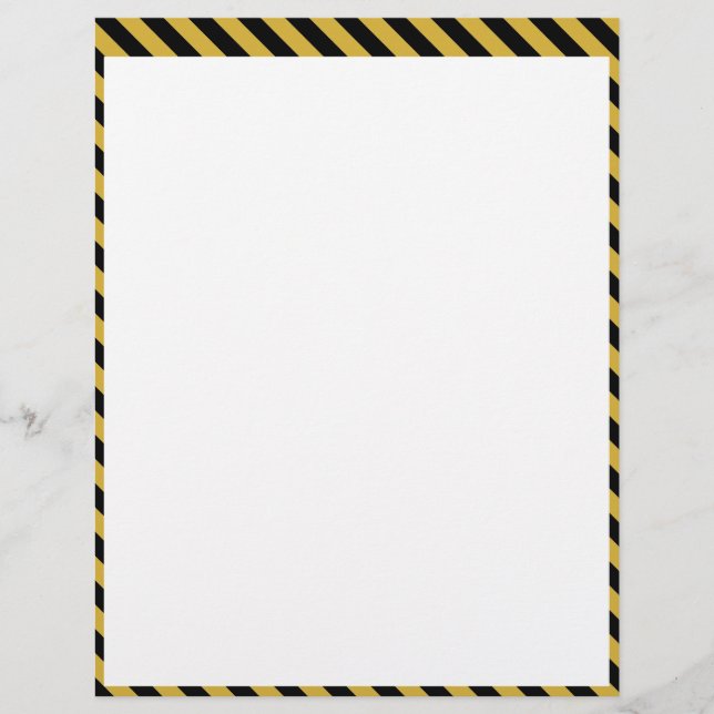 Papel Timbrado Metallic Gold and Black Stripe Pattern Stylish (Frente)