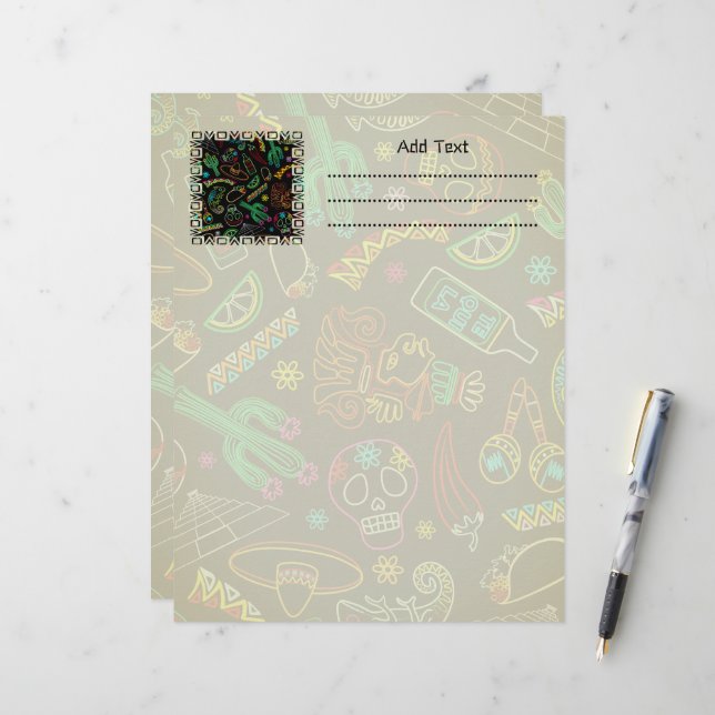 Papel Timbrado México Fiesta Pattern (Frente/Verso In Situ)