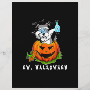 Papel Timbrado Miniatura Schnauzer Ew Halloween Pumpkin Washing