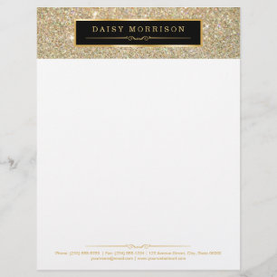 Papel Timbrado Minigráficos Dourados Elegantes e Clássicos