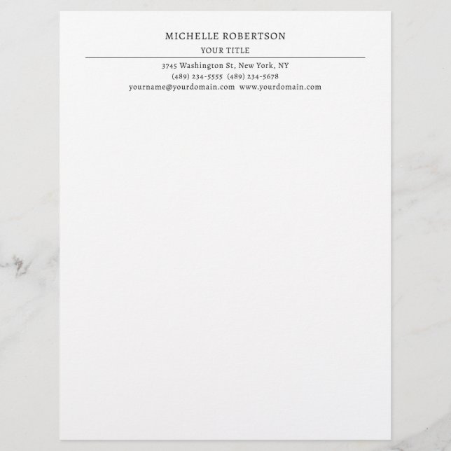Papel Timbrado Minimalist Modern Professional Creative (Frente)