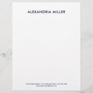 Papel Timbrado Minimalista Azul de Marinho Personalizado