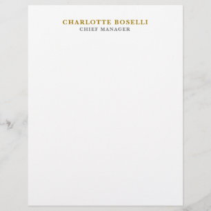 Papel Timbrado Minimalista Clássico Profissional Cor Dourada