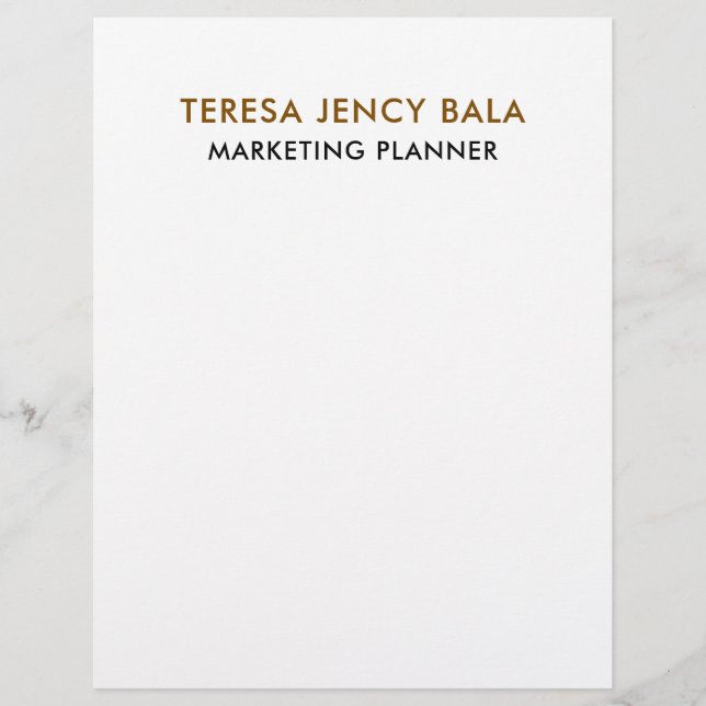 Papel Timbrado Minimalista Dourado Profissional El (Frente)