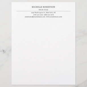 Papel Timbrado Minimalista Moderno Profissional Criativo