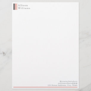 Papel Timbrado Minimalista, Moderno Rosa, Cinza e Areia de Rosa N