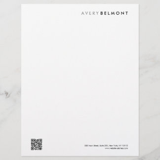Papel Timbrado Minimalista profissional moderno do código QR