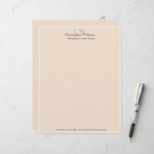 Papel Timbrado Mínimo de bege profissional