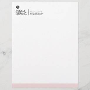 Papel Timbrado Mínimo Luxe Floral Logo Designer Rosa