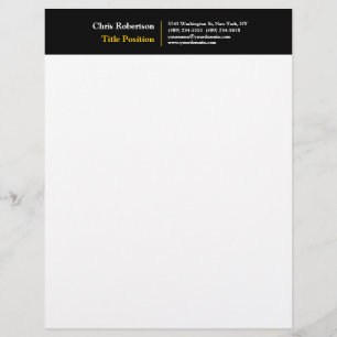 Papel Timbrado Mínimo Moderado Branco Amarelo Negro Atrativo