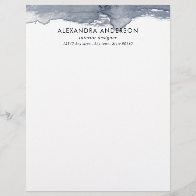 Papel Timbrado Mínimo para Cinza Profunda Elegante (Frente)