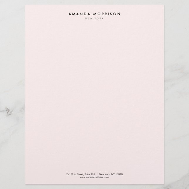 Papel Timbrado Minúsculo luxo Boutique Pastel rosa (Frente)