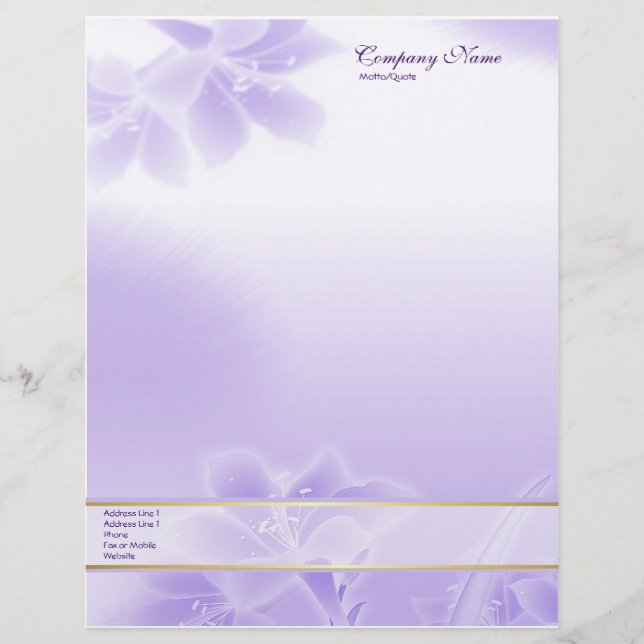 Papel Timbrado Misty Purple Floral (Frente)