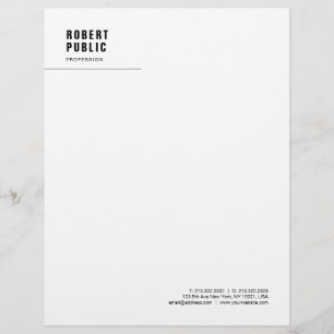 Papel Timbrado Modelo Branco Elegante Monograma Minimalista Moder