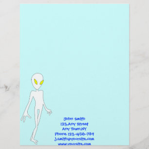 Papel Timbrado Modelo de Alienígena de cabeça de