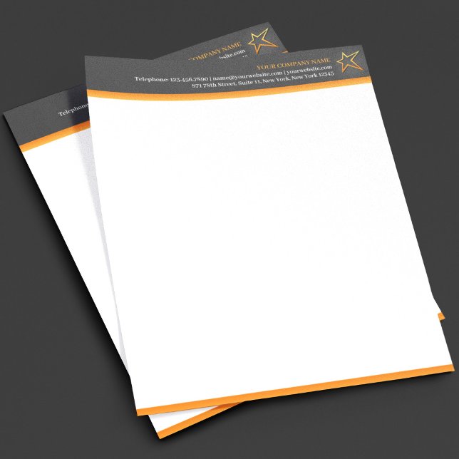 Papel Timbrado Modelo de Cabeçalho de Carta Comercial com Logotip (Criador carregado)