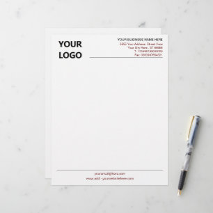 Papel Timbrado Modelo de Cabeçalho de Carta de Empresa Personaliz