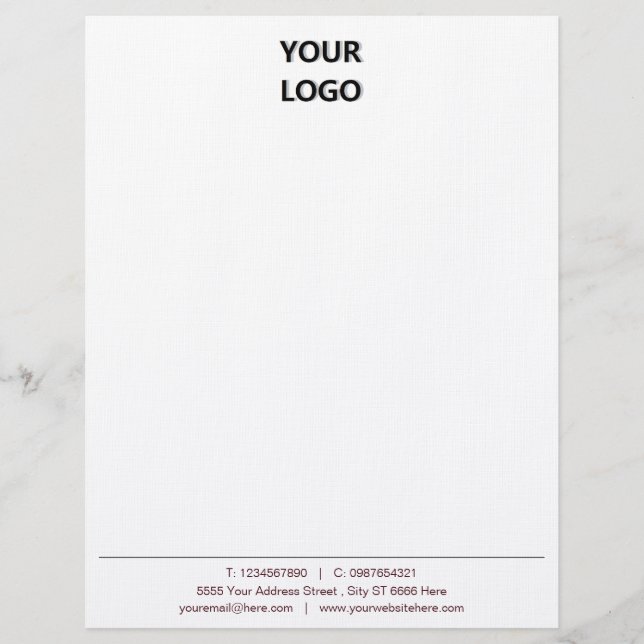 Papel Timbrado Modelo de Cabeçalho de Carta de Empresa Personaliz (Frente)