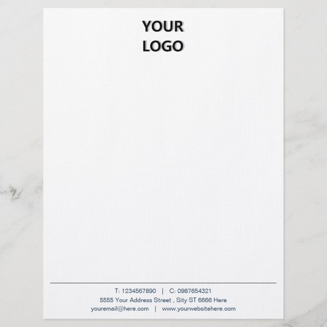 Papel Timbrado Modelo de Cabeçalho de Carta de Negócios com Logot (Frente)