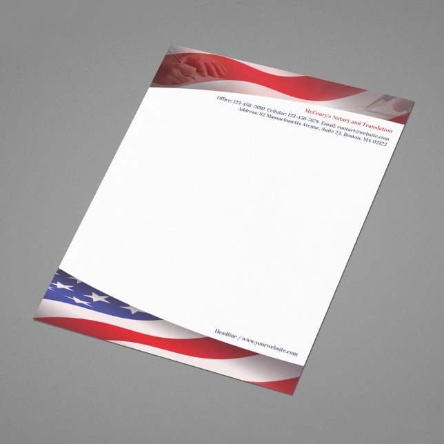 Papel Timbrado Modelo de Cabeçalho de Carta de Notário Público EU (Criador carregado)