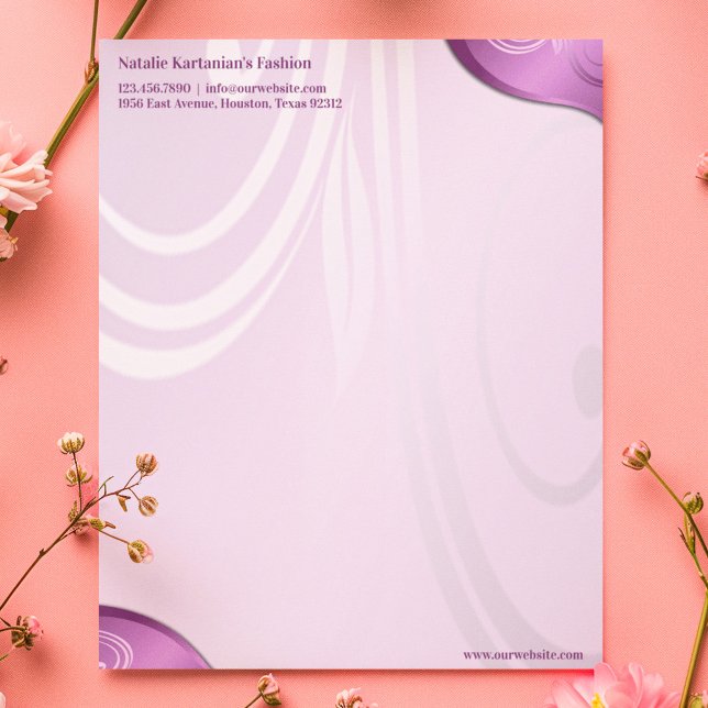 Papel Timbrado Modelo de Cabeçalho de Carta Floral Elegante (Criador carregado)