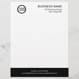 Papel Timbrado Modelo de Carta com Logotipo de Empresa Preto Bran