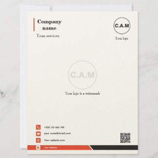 Papel Timbrado Modelo de Carta de Apresentação Elegante para Marc