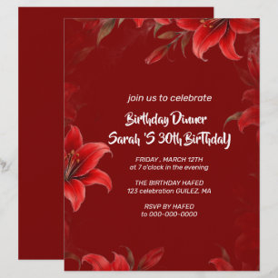 Papel Timbrado Modelo de Convite de Aniversário de 30 anos 30º Co
