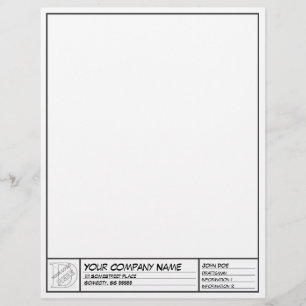 Papel Timbrado Modelo de esboço do quadro
