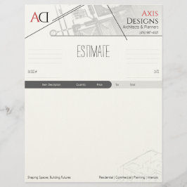 Papel Timbrado Modelo de Estimativa de Arquiteto com Projeto de P
