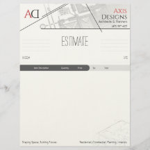 Modelo de estimativa do arquiteto com Design de Bl