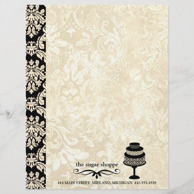 Papel Timbrado Modelo do cabeçalho de Contemporâneo Padaria (Frente)