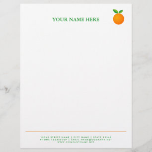 Papel Timbrado Modelo do logotipo da fruta laranja