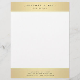 Papel Timbrado Modelo elegante branco Dourado na moda do encanto