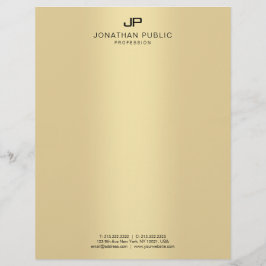 Papel Timbrado Modelo elegante Dourado do encanto do monograma do