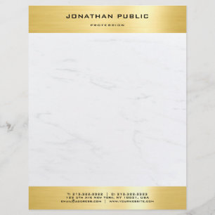 Papel Timbrado Modelo Elegante Dourado Marble